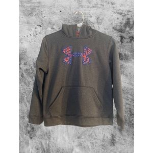 Boys Under Armour Grey/Gray Orange Hoodie YMD